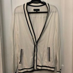 Varsity black and white cardigan